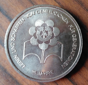 Medaille aus der Kupferbergbaustadt Hettstedt, DDR Bild 2