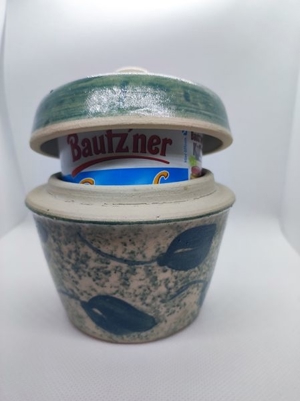 Bautzner Senftopf Keramik gruen incl. Bautzener SenfBecher Bild 7