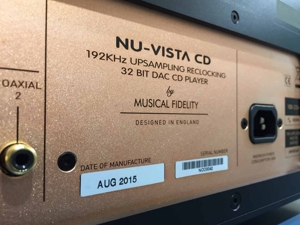 Musical Fidelity Nu-Vista CD DAC CD-Player und DA-Wandler 32 Bit Bild 7