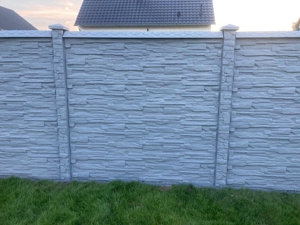40m Betonzaun inkl Montage Sichtschutz Zaun besser als Doppelstabmattenzaun Bild 4