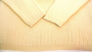 Warmer Damen Strickpullover wollweiß - Wolle - Gr. 38   40 mit Kragen + Strickmuster Bild 5