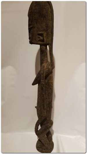 Dogon Statue Holz weiblich Ahnen Figur Mali Afrika KUNST Antik 87 cm Bild 3