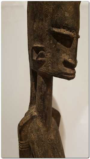 Dogon Statue Holz weiblich Ahnen Figur Mali Afrika KUNST Antik 87 cm Bild 1