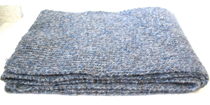 Schal - reine Wolle - taubenblau-grau-natur meliert - gestrickt - Handarbeit - NEU Bild 2