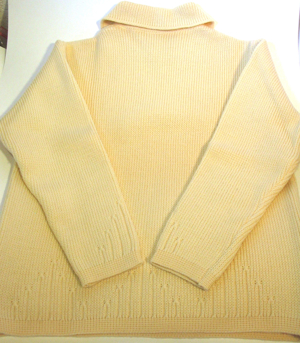 Warmer Damen Strickpullover wollweiß - Wolle - Gr. 38   40 mit Kragen + Strickmuster Bild 6