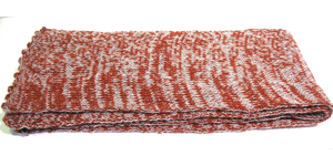 Schal - reine Wolle - rostbraun-grau meliert - gestrickt - Handarbeit - NEU Bild 2