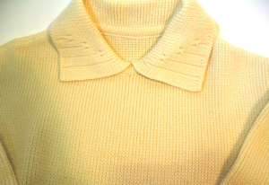 Warmer Damen Strickpullover wollweiß - Wolle - Gr. 38   40 mit Kragen + Strickmuster Bild 4