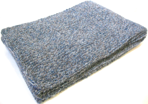 Schal - reine Wolle - taubenblau-grau-natur meliert - gestrickt - Handarbeit - NEU Bild 1