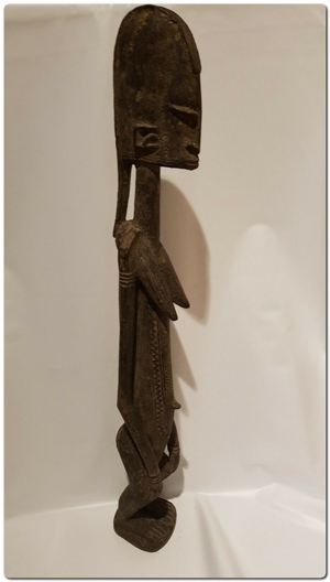 Dogon Statue Holz weiblich Ahnen Figur Mali Afrika KUNST Antik 87 cm Bild 2