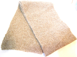 Schal - reine Wolle - beige-creme meliert- gestrickt Handarbeit - Länge: 100cm - NEU Bild 2
