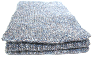 Schal - reine Wolle - taubenblau-grau-natur meliert - gestrickt - Handarbeit - NEU Bild 3