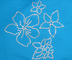 Edles Shirt   Pullover Gr. 40 Eugen Klein - azurblau - Blumenmotiv - Neu mit Etikett Bild 3