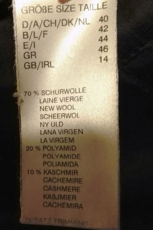Damen Mantel Jacke schwarz mit Kunstpelzbesatz Größe 40 mit Kaschmir, Schurwolle Bild 3