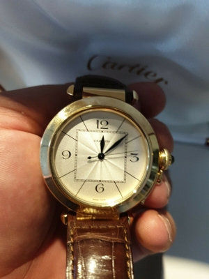 Cartier Pasha 18K 750er Massiv Gold Ref 2726 Automatik Herrenuhr 100% original Bild 2