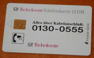 Alte Telefon-Karte - von der Telekom - 12 DM - TOP-Zustand !!! Bild 2