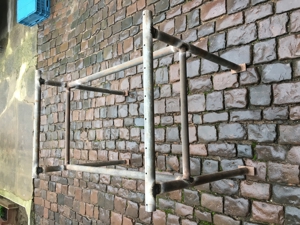 Werkbank Tisch Holz Platte Rund Stahl Gestell Werkstatt Arbeit Bild 9