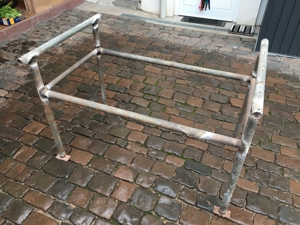 Werkbank Tisch Holz Platte Rund Stahl Gestell Werkstatt Arbeit Bild 8