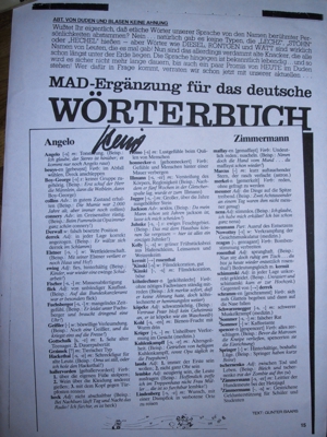 Heino Autogramm aus dem Jahr 1985 im Satire Magazin MAD, Heft 190 Bild 5
