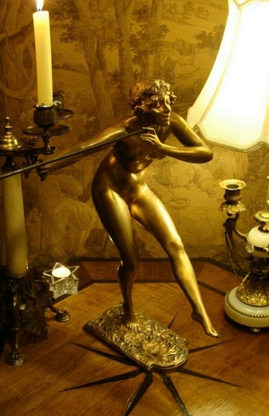 Bronze Jugendstil Figur Nymphe Nackte Schönheit Nude Akt Secession Paul Philippe