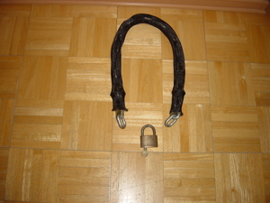 Eisenkette galvanisch verzink für Rad schwer 1,6kg 90cm lang Fahrradkette mit Schloß Bild 7