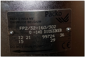 Packo FP232-160302 Edelstahl Kreiselpumpe Centrifugal Pump lebensmittelpumpe Bild 2