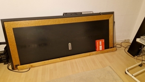 Doppelbett 2 x 2 m schwarz Lack mit Walnussdekor Bild 1
