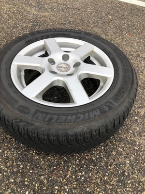 4 ALU-Felgen Typ ALUETT03Z6;  6,0 J x 15  H2 auf Winterreifen Michelin Alpin A4, 195 65 R15 91T TL