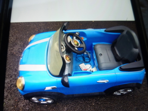 Privat Mini Cooper Kinderauto Elektrisch vor rück TOP in Blau Renner Bild 2