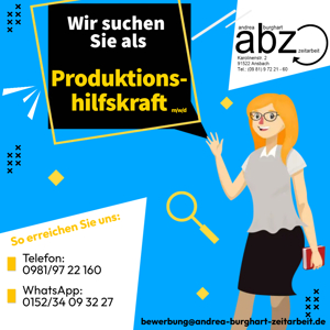 Produktionshelfer (m w d) in Thalmässing, Tagschicht