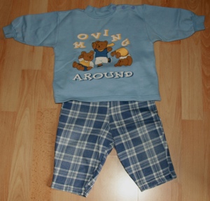 SET - Blaues Sweatshirt & Hose - Größe 68 - 2teilig - "Bären" Bild 2