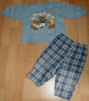 SET - Blaues Sweatshirt & Hose - Größe 68 - 2teilig - "Bären" Bild 1