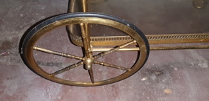 antiker Teewagen Servierwagen Messing und Glas, auf 2 Etagen BARwagen Bild 8