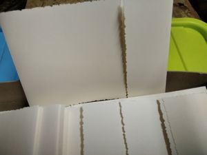 74 leere Karten aus Büttenpapier mit Umschlägen+ Zubehör für Fadengrafik Bild 6