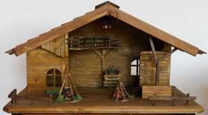 Weihnachtskrippe aus Holz, Handarbeit, Unikat