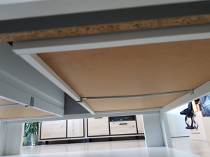 Couchtisch Wohnzimmertisch mit 2 Schubladen + 1 Einlegeboden, weiß mit Sonoma Eiche L90xB90xH46cm Bild 9
