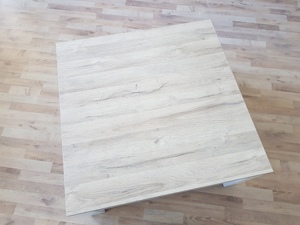 Couchtisch Wohnzimmertisch mit 2 Schubladen + 1 Einlegeboden, weiß mit Sonoma Eiche L90xB90xH46cm Bild 10