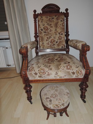 Stühle 4 Gründerzeitstühle +2 Armlehnsessel Stuhlgruppe Antikmöbel Antiquitäten Bild 3