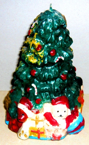 Echte Wachskerze als geschmückter Weihnachtsbaum Deko unbenutzt Bild 3