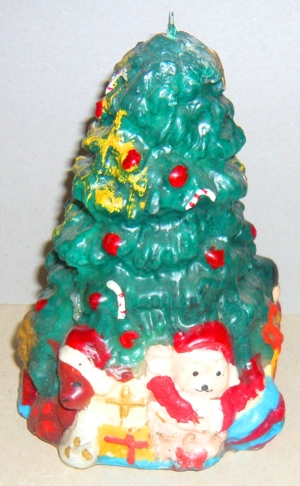 Echte Wachskerze als geschmückter Weihnachtsbaum Deko unbenutzt Bild 2
