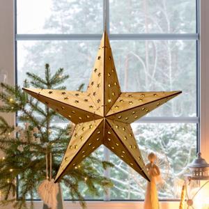 LED Holz Weihnachtsstern | Holzstern zum Aufhängen | Leuchtstern mit Timer | Hängestern mit Licht |  Bild 6