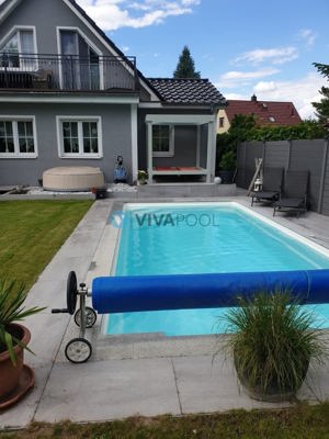 GFK Pool 5x2,80m Gegenstromanlage Wärmepumpe Überdachung TOP Vivapool Bild 7