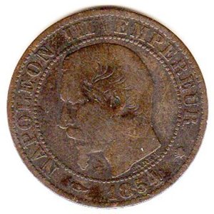 5 Centimes, Napoleon III., Zweites Kaiserreich, France, 1854, MA (Marseille), Bronze Bild 2