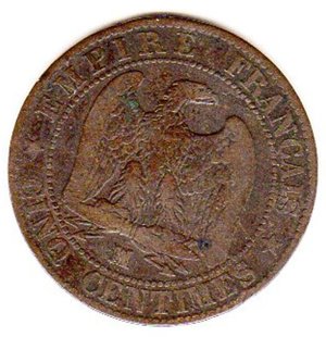 5 Centimes, Napoleon III., Zweites Kaiserreich, France, 1854, MA (Marseille), Bronze Bild 1