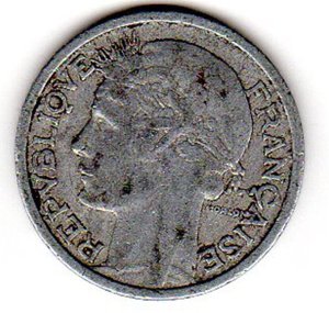 1 Franc, Frankreich, France, 1947, Vierte Republik, Aluminium (Al) Bild 2