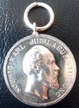 Medaille der König-Karl-Jubiläumsstiftung, Württemberg (Orden), Silber Bild 1