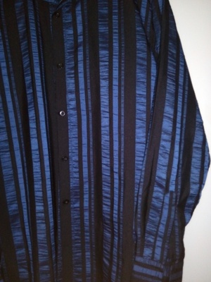 Hemd Gr. 39 40 (M), blau-schwarz, Längsstreifen, NEUWERTIG! Bild 2