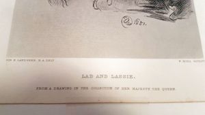 Grafik Stahlstich Lad and Lassie Kind Junge Mädchen Biedermeier Bild 6