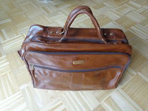 Vintage - Tasche, kleine Reisetasche, Aktentasche, Kunstleder, braun
