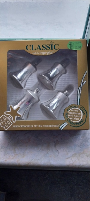 Weihnachtsschmuck "Glocke", silber, 4er-Set