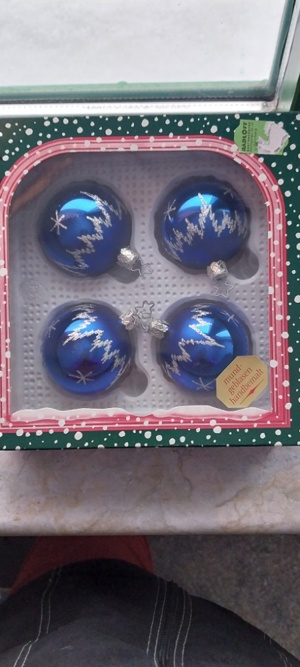Weihnachtsschmuck "Kugel", dunkelblau, 4er-Set
